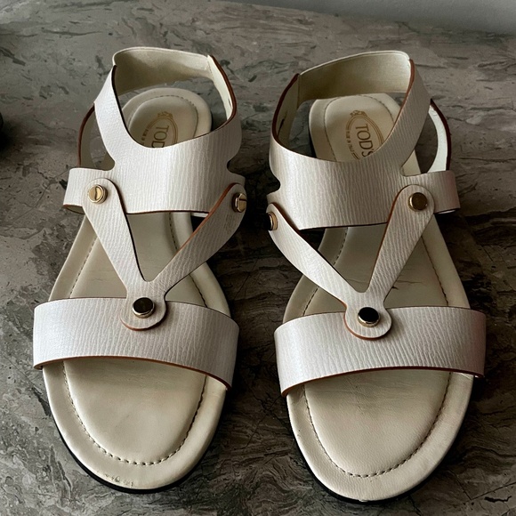 Tods-White Gladiator Sandals - Picture 1 of 2